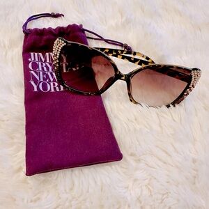 NEW: Jimmy Crystal Oversized Sunglasses with Pouch